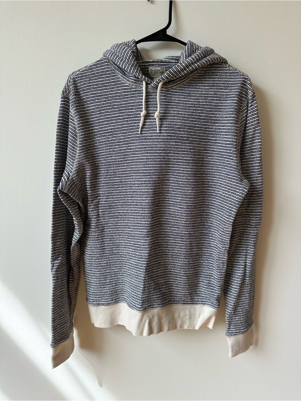 J. Crew Navy & White Striped Lightweight Hoodie